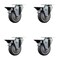 Service Caster 4'' Thermo Rubber Wheel Swivel Top Plate Caster Set with Posi Brake, 4PK SCC-20S414-TPRB-PLB-4 - alternate 1